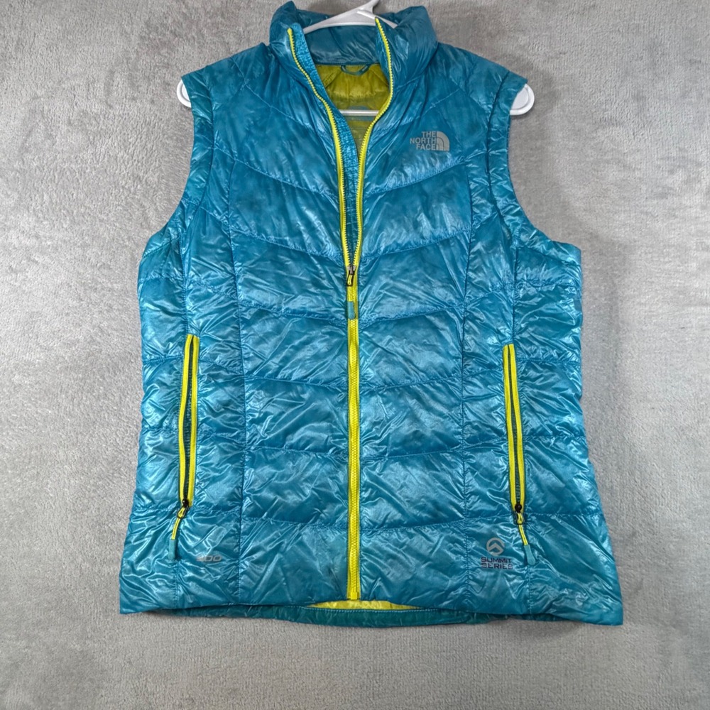 The North Face Summit Series 900 Down Vest Womens Medium Teal Blue Puffer Jacket